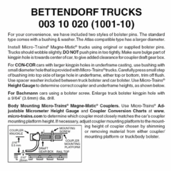 Micro-Trains 00310020 - Bettendorf Trucks Without Couplers (1001-10) 10 Pair