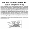 Micro-Trains 00325001 - Arch Bar Trucks With Short Extension Couplers - Brown (1010-10-B) 10 Pair -Vallejo Shop mtl00325001 54752.1645223583