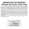 Micro-Trains 00325031 - Roller Bearing Trucks With Short Extension Couplers - Brown (1030-10-B) 10 Pair -Vallejo Shop mtl00325031 37362.1645223584
