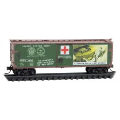 Micro-Trains Line 03900271 - 40' Wood Sheathed Single Door Boxcar - War Of The Worlds Car #2 United States Army (USA) 1897 - N Scale