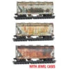 Micro-Trains Line 98305037 - 2-Bay Covered Hopper WEATHERED JEWEL 3pk Southern (SOU) 91809, 91165, 91850 - N Scale -Vallejo Shop mtl98305037 09092.1683674270