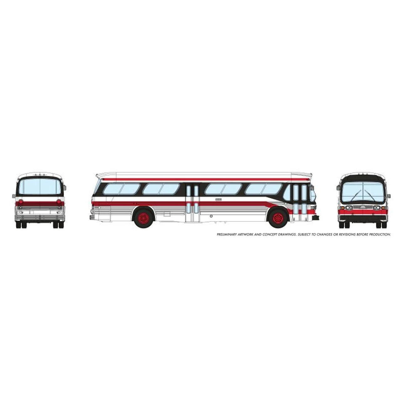 Rapido 573007 - Toronto Red/Black New Look Bus - N Scale 3 Rapido 573007 - Toronto Red/Black New Look Bus - N Scale
