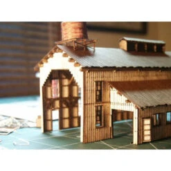 RslaserKits 3004 - Single Stall Engine House (Without Doors) - N Scale Kit