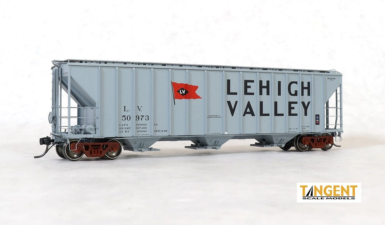 Tangent Scale Models 28061-03 - PC Sam Rea Shops 4600 Covered Hopper Lehigh Valley (LV) 50964 - HO Scale 3 Tangent Scale Models 28061-03 - PC Sam Rea Shops 4600 Covered Hopper Lehigh Valley (LV) 50964 - HO Scale