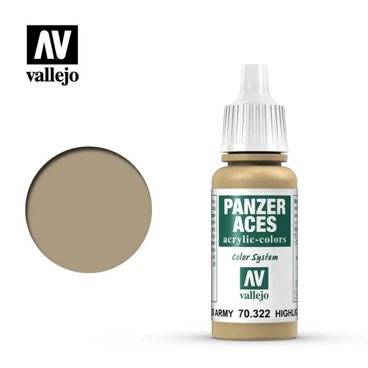 Vallejo 70322 - Panzer Aces US Tank Crew Highlights 17mL - 3 Vallejo 70322 - Panzer Aces US Tank Crew Highlights 17mL -