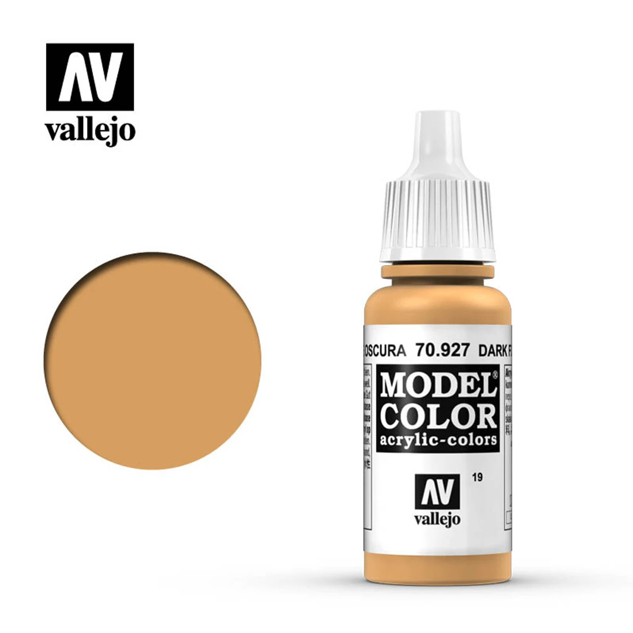 Vallejo Model Color #19 17ml - 70-927 - Dark Flesh 3 Vallejo Model Color #19 17ml - 70-927 - Dark Flesh
