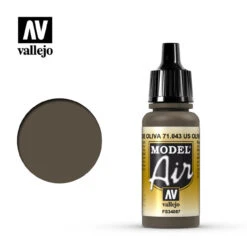Vallejo Model Air 71-043 Olive Drab 17 Ml Bottle