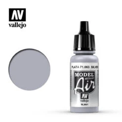 Vallejo Model Air 71-063 Silver Metallic 17 Ml Bottle